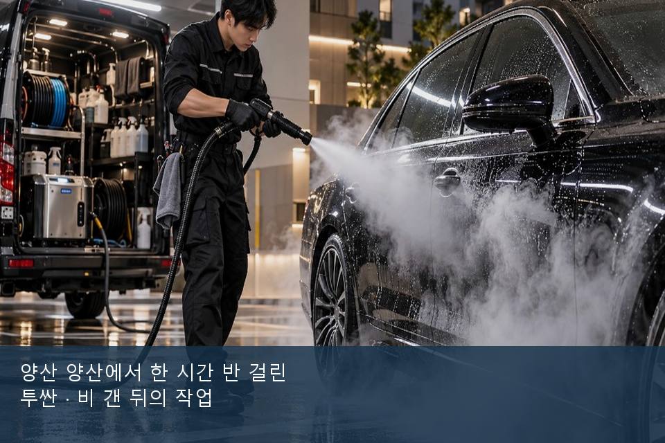 양산 양산에서 한 시간 반 걸린 투싼 · 비 갠 뒤의 작업